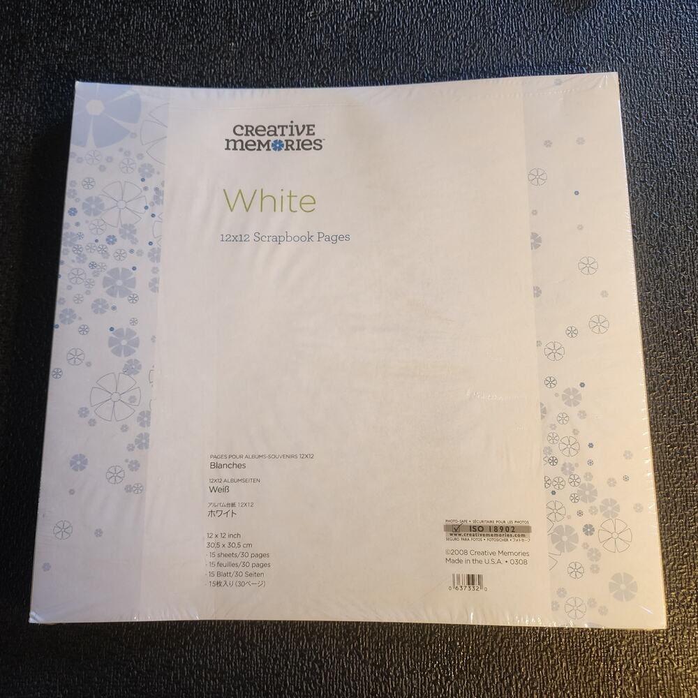 Creative Memories White Refill Pages 12x12 15 pack 2008 Scrapbooking crafts